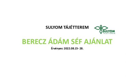 Berecz Ádám séf ajánlat